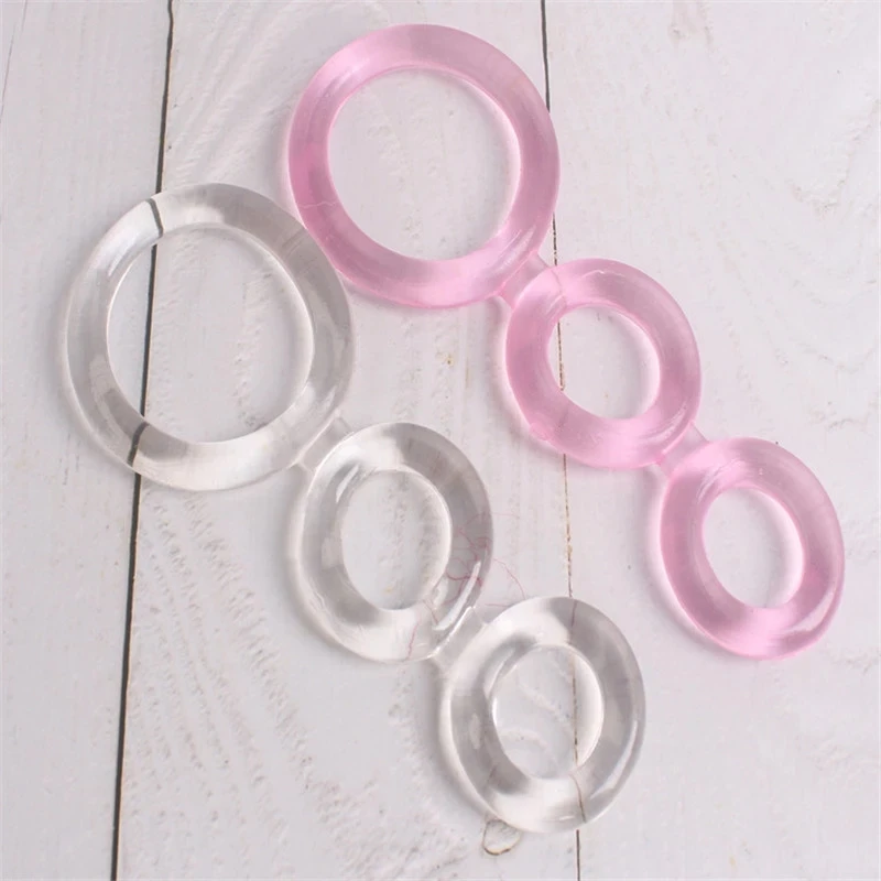 Эластичное кольцо на пенис Тройное силиконовое для задержки эякуляции