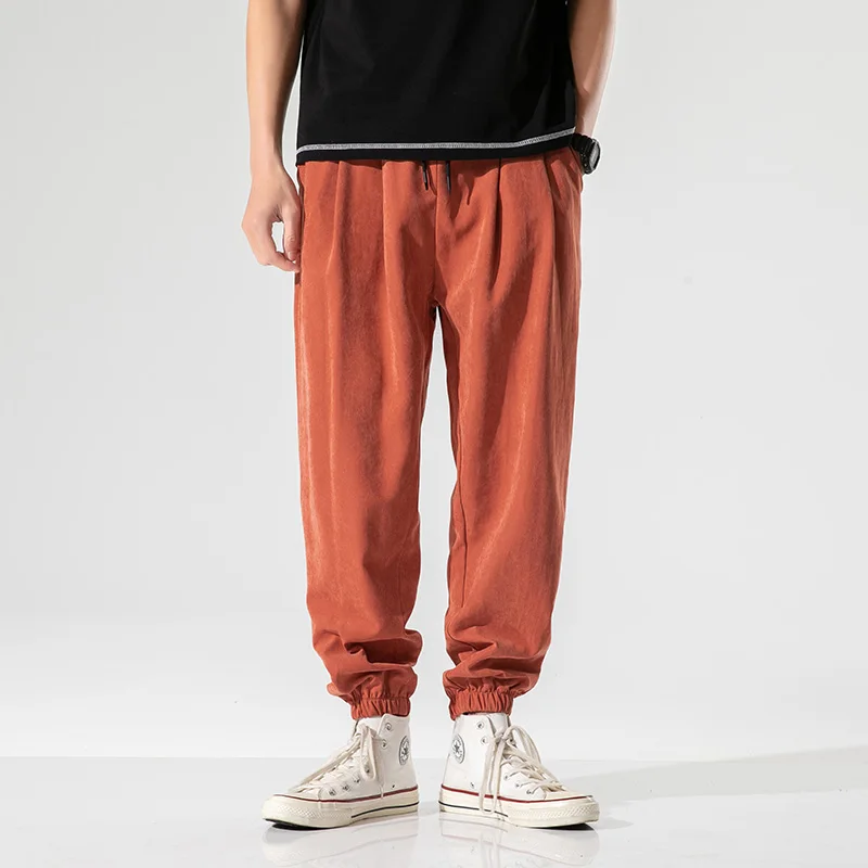 

Summer Hip Hop Harem Pants Men Joggers Ankle-Length Loose Trousers Male Casual Baggy Tie Feet Pants Streetwear