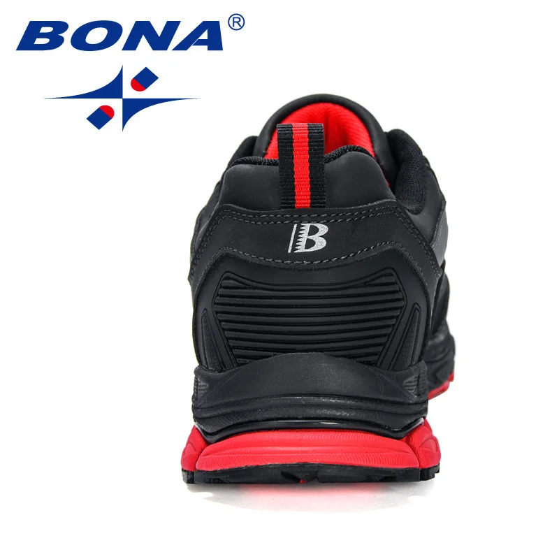 BONA 2021 New Designers Action Leather Sneakers Running Shoes Men Casual Shoes Outdoor Male Lightweight Sport Shoes Mansculino