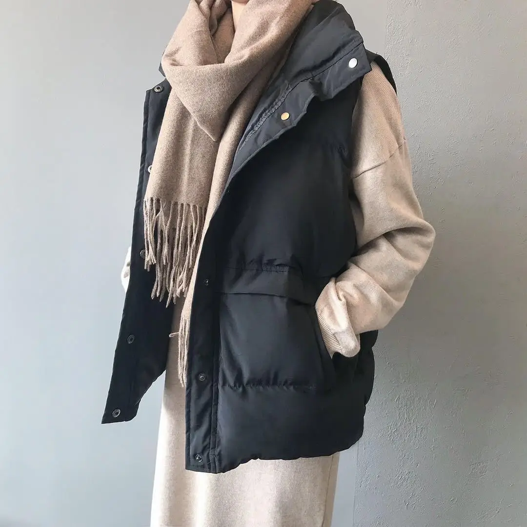 

Autumn and Winter New Loose Short Down Cotton Vest Jacket Women All-match Vest Jacket