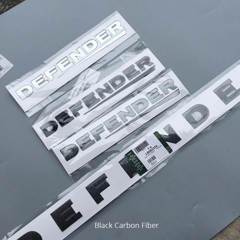 Эмблема с буквами для DEFENDER Offroad, глянцевый черный значок из углеродного волокна, автомобильный Стайлинг, сделай сам, установка Переднего Капота и нижнего багажника, наклейка