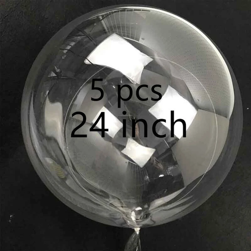 24inch bobo ball 10 18 24 36 дюймов DIY Свадебные украшения для дня рождения светящиеся воздушные шары Bobo перо прозрачные пвх воздушные шары вечерние сувениры - Цвет: 24inch bobo ball