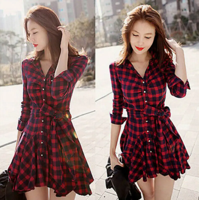 Женская одежда модная женская Повседневная фланелевая клетчатая рубашка с