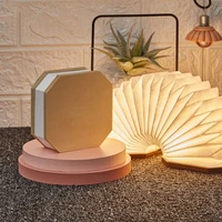 woodern led table lamp foldable accordion light usb rechargeable modern desk lamps bedside reading christmas decoration lighting