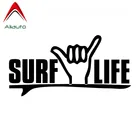 Креативная забавная Автомобильная наклейка Aliauto I Love, переводная картинка для серфинга, виниловые аксессуары для украшения окон, мотоциклетные черныесеребряные, 17 см * 8 см