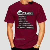 40 years old of being awesome 1980 t shirts for men 100 cotton cool t shirt crewneck 40th birthday gifts short sleeve 5406a