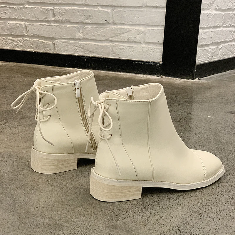 Женские ботильоны из искусственной кожи Цвет черный бежевый женская обувь сезон