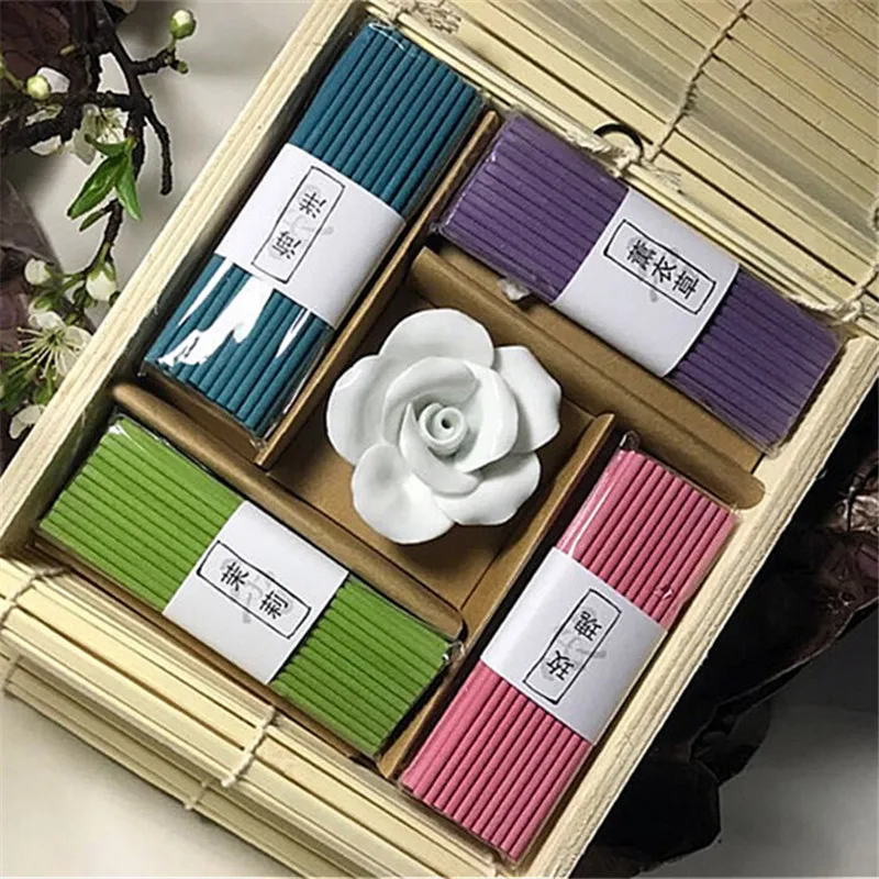 Копченый ароматический ладан палочка Творческий бамбуковая коробка благовония