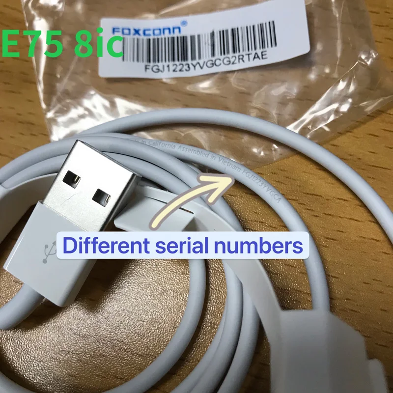 

20Pcs/lot OEM 8ic 1M/3FT E75 chip USB data cable charger cablefrom Foxco For mobile phone 5 5S 6 6s 7 7plus 8 8pl X with packing