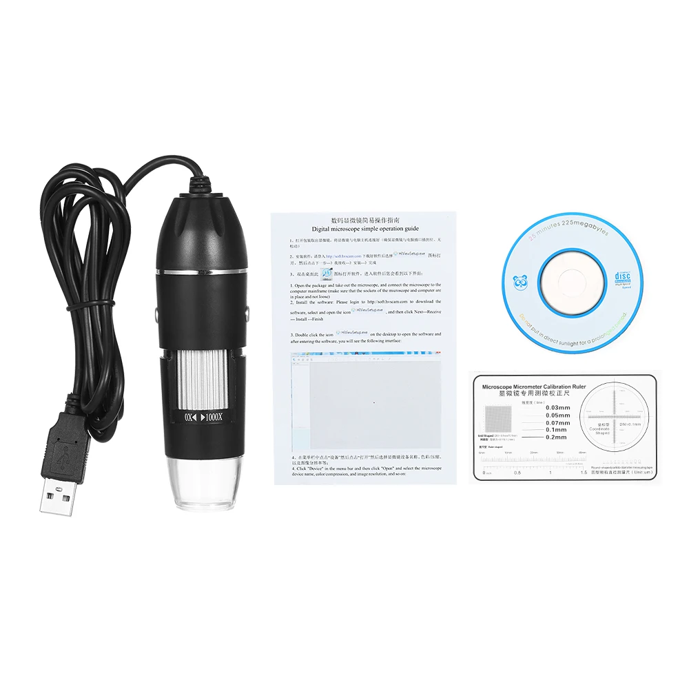 Профессиональный USB цифровой микроскоп 1000X 8 светодиодный 2MP электронный Эндоскоп