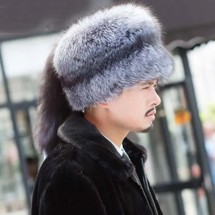 Fox Fur Hat Men'S Models 2015 New Big Tail Mongolian | Аксессуары для одежды