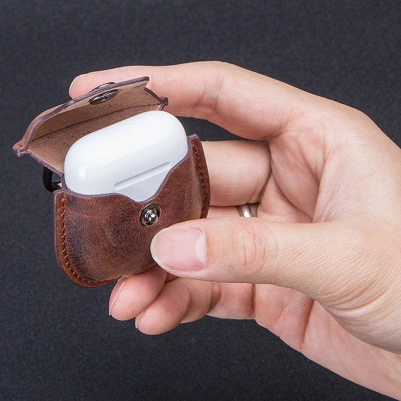 Чехол AIKSWE из натуральной кожи для Airpods аксессуары Bluetooth наушников чехол с
