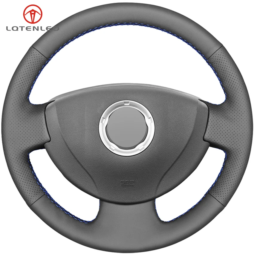 LQTENLEO черная искусственная кожа чехол на руль для Renault Logan 1 Sandero Symbol Clio Twingo Lada Largus Nissan Almera