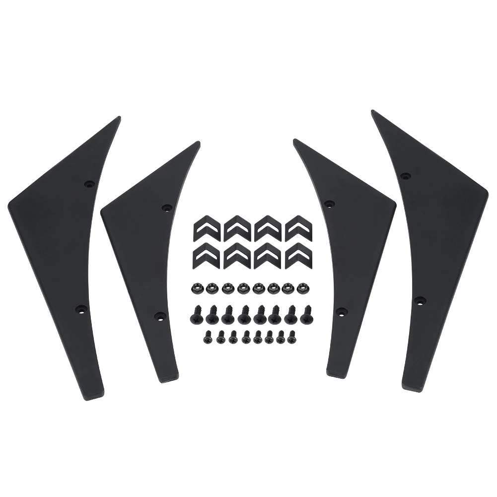 

4pcs Car Front Bumper Lip Splitter Fins Canards Body Spoiler Universal Black
