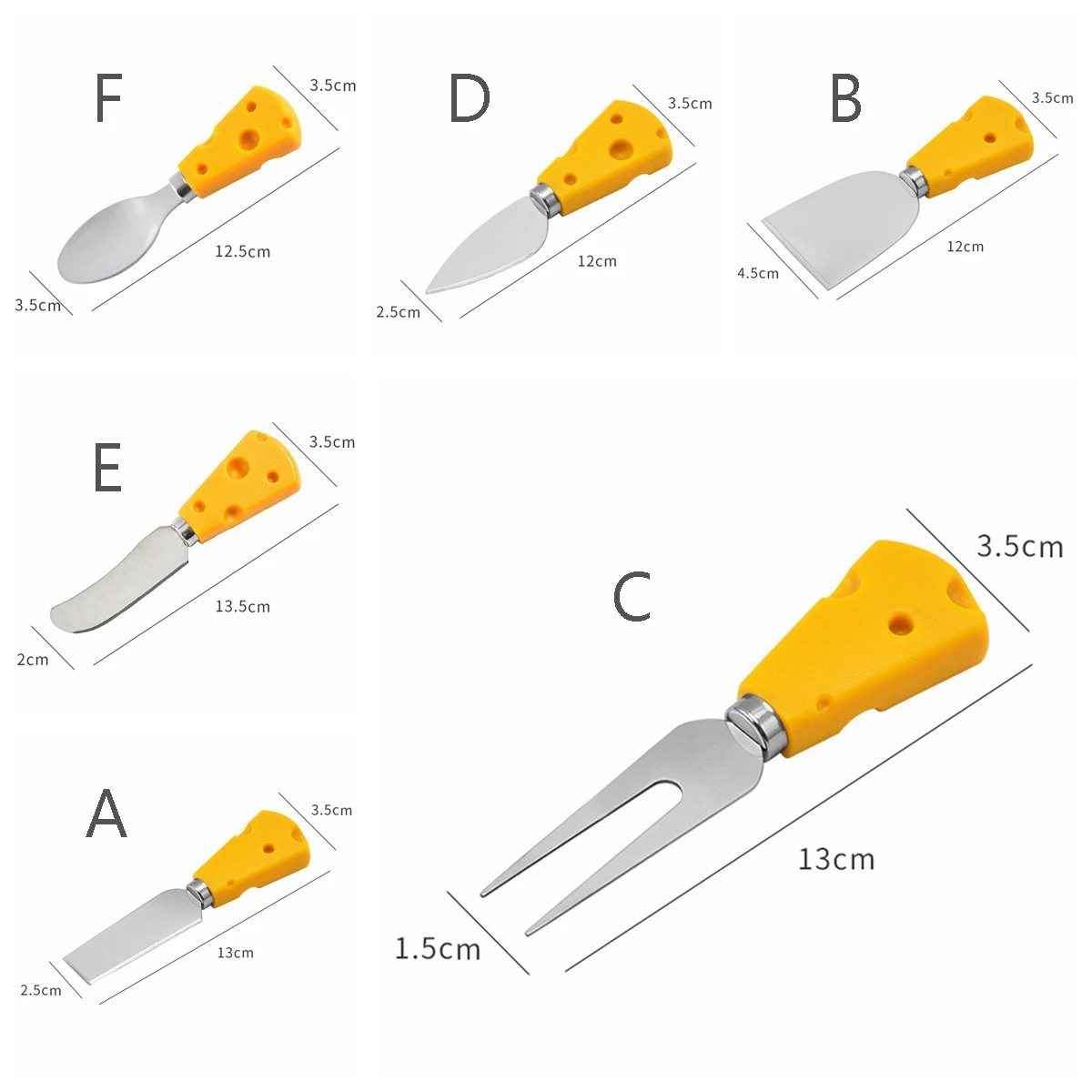 

1PC Super Cute Cheese Knife and Fork Cute Breakfast with Butter Cake Bread Dessert Fork Knives Cutlery Set