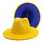 Шляпа-федора, джазовая шляпа, ковбойская шляпа для женщин и мужчин, двухсторонняя цветная Кепка, красная с черной шляпой котелок из шерсти, оптовая продажа 2020