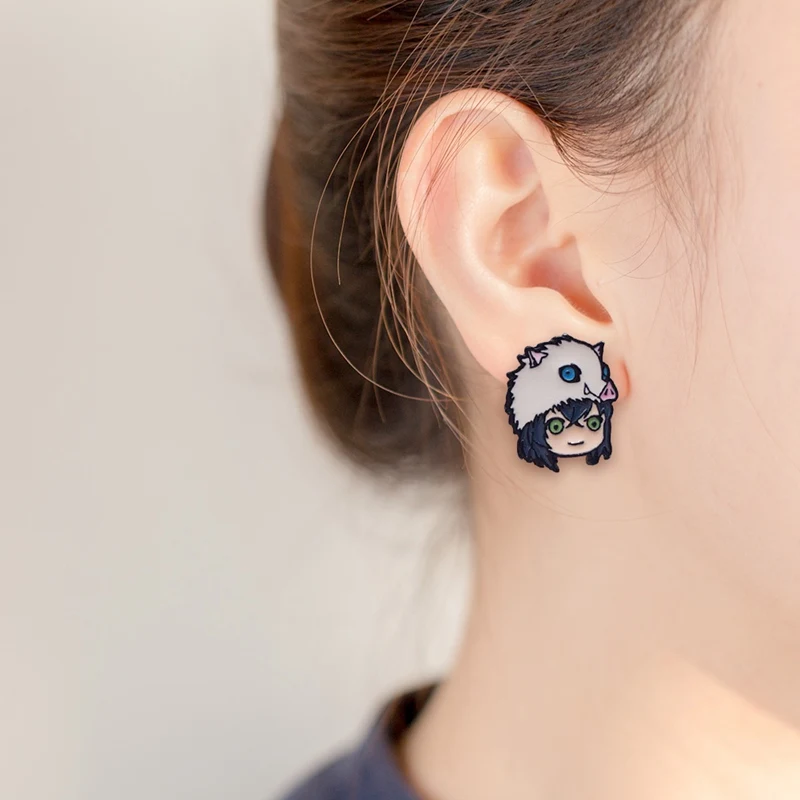

Cosplay Demon Slayer Anime Secondary Animation Peripheral Anime Earring Tanjiro Earrings Acrylic Earrings