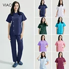 Униформа для медсестер VIAOLI, для мужчин и женщин, медицинская Рабочая одежда