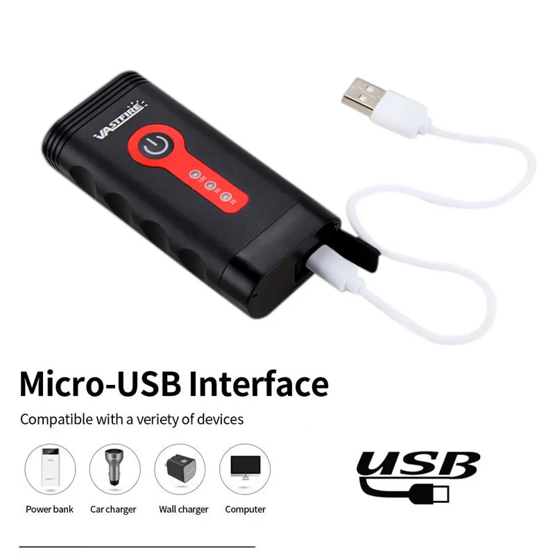 Улучшенный велосипедный фонарь с зарядкой через USB водонепроницаемый