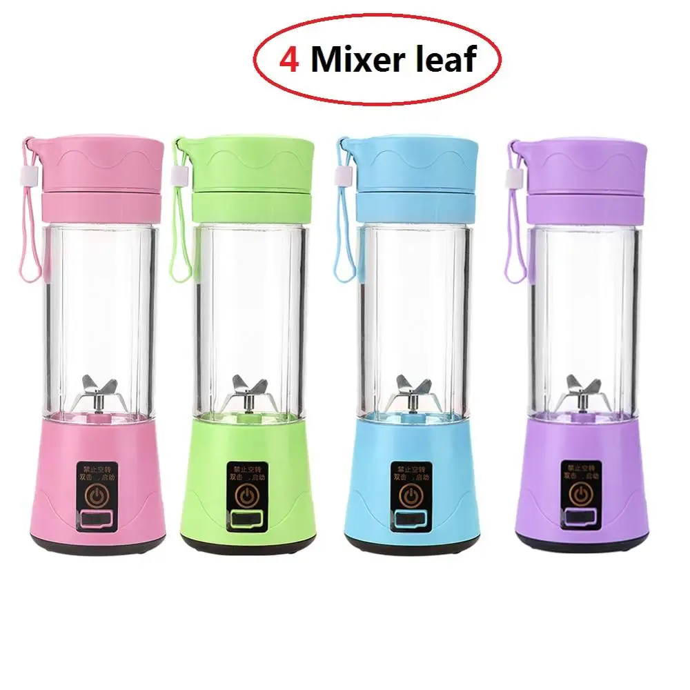 Портативный мини соковыжималка 380 мл USB Перезаряжаемый блендер миксер 4/6