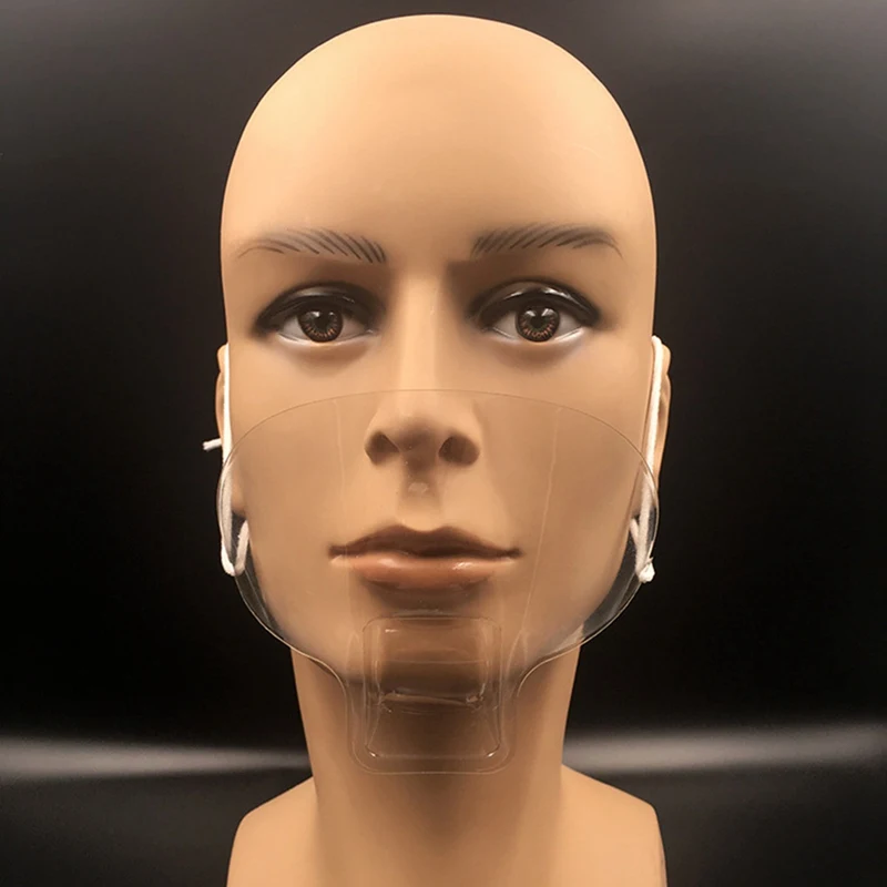 

50Pcs/Box Mask Against Droplets Catering Food Hygiene Plastic Kitchen Restaurant Anti-Saliva Chef Masks Waterproof Shield