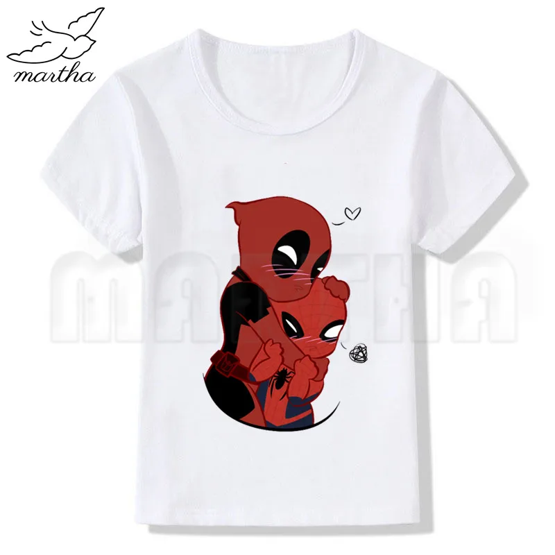 Дэдпул Летний стиль Забавные милые топы для девочек модная уличная одежда Harajuku