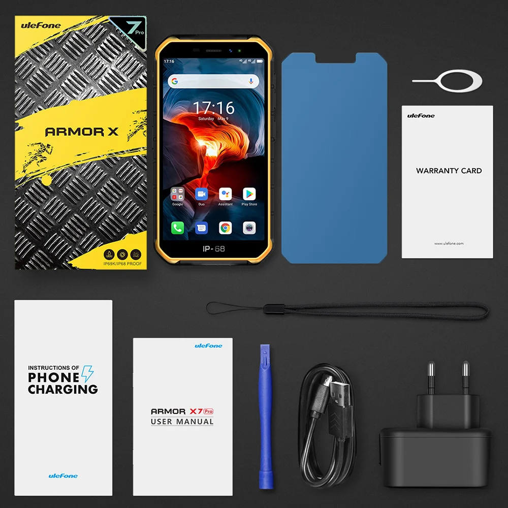 Ulefone Power X7 Pro IP68/IP69K Водонепроницаемый прочный телефон Android 10 мобильный 4 Гб
