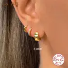 ROXI Геометрическая круглая, маленькие серьги-кольца для женщин и мужчин, необычные серьги на хрящевой 925 пробы, серебряные серьги 68 мм