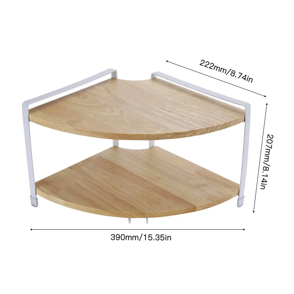 2 Слои Кухня твердой древесины стенд Веерообразный ванная комната угловая полка