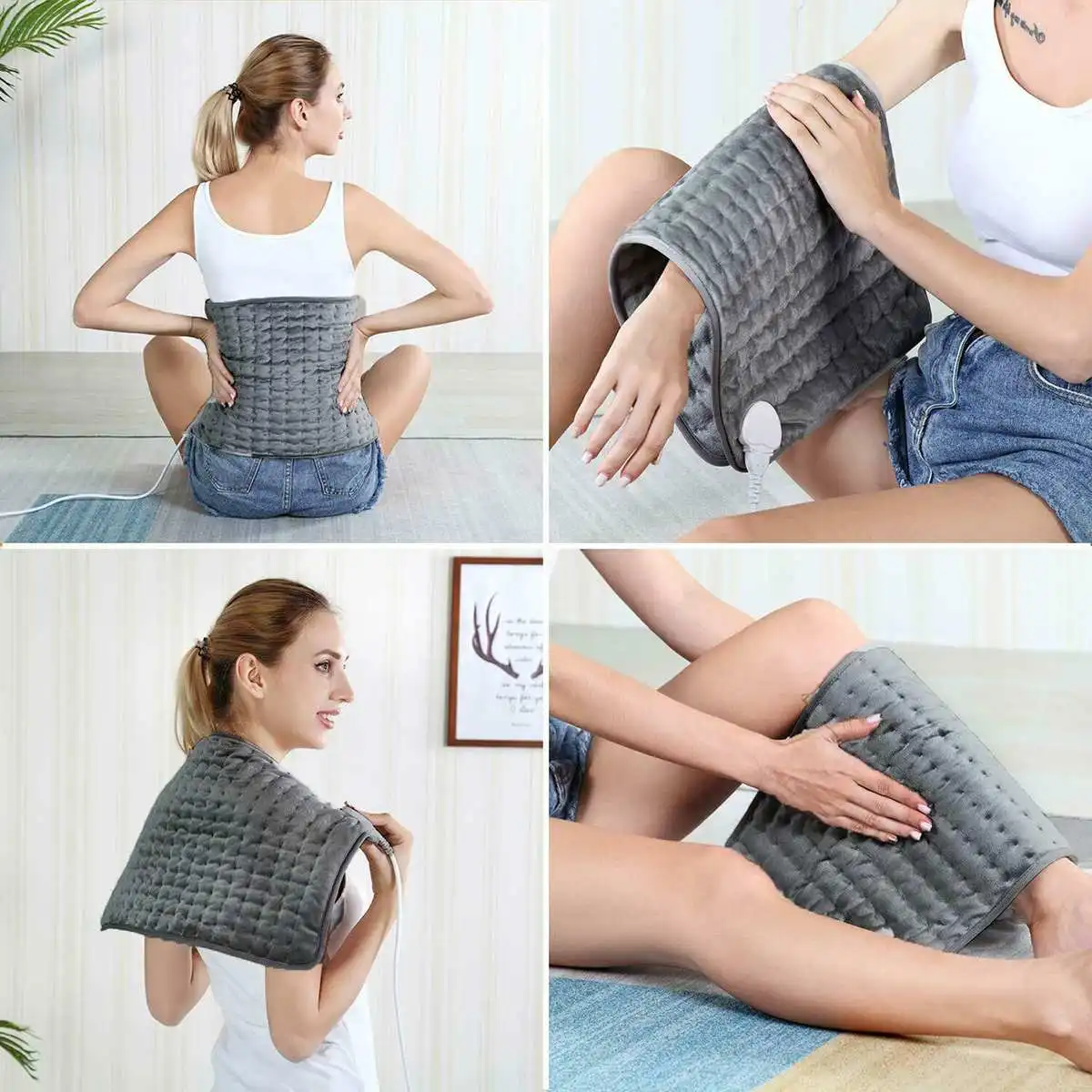 

10 Level 120W 40x75cm Extra Large Electric Heating Pad Timer for Period Cramps Lower Back Pain Relief Heat Therapy 110V-220V