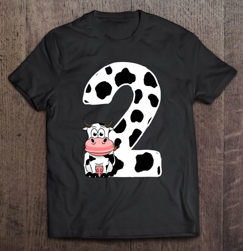 Футболка I Two на возраст 2 корова ферма тема подарок день рождения номер костюм