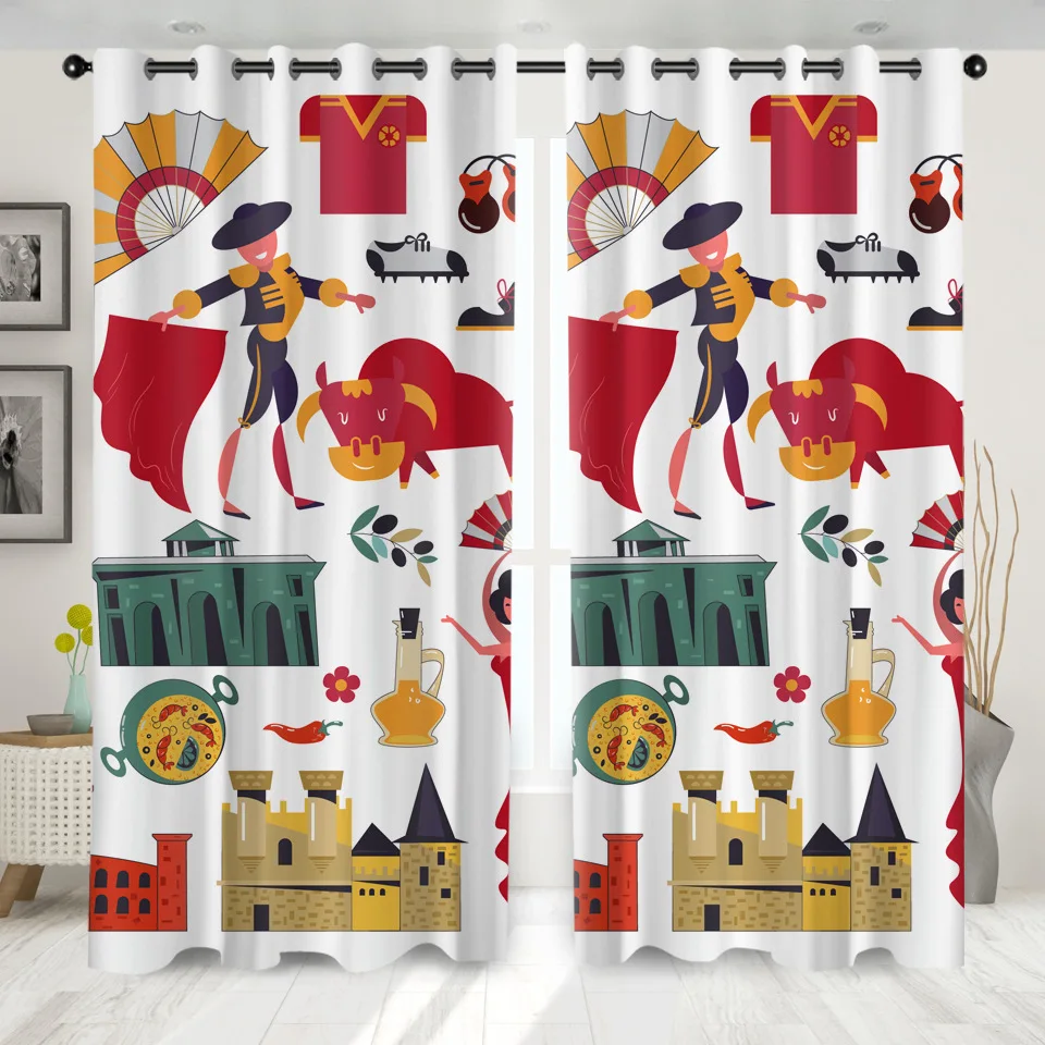 SOFTBATF испанская коррида окна шторы затемнение для Гостиная Спальня декоративные