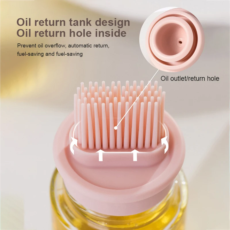 

Portable Grill Oil Brushes Silicone Oil Bottle With Brush Liquid Oil Pastry Kitchen Baking BBQ Tools Basting Brushes Accessories