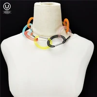 ukebay new multicolor choker necklaces alloy tube mesh necklace designer handmade jewelry women party clothes luxury jewelry
