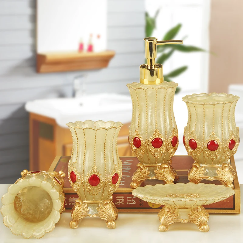 Модные принадлежности для ванной комнаты набор из пяти штук ванночки мытья