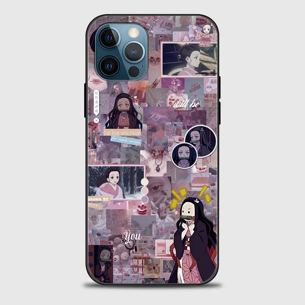 

Silicone Soft Back Case for iPhone 12 Pro 11 Pro Max XR XS MAX 7 8 Plus 12 Mini Demon Slayer Matte Bumper Cover Coque