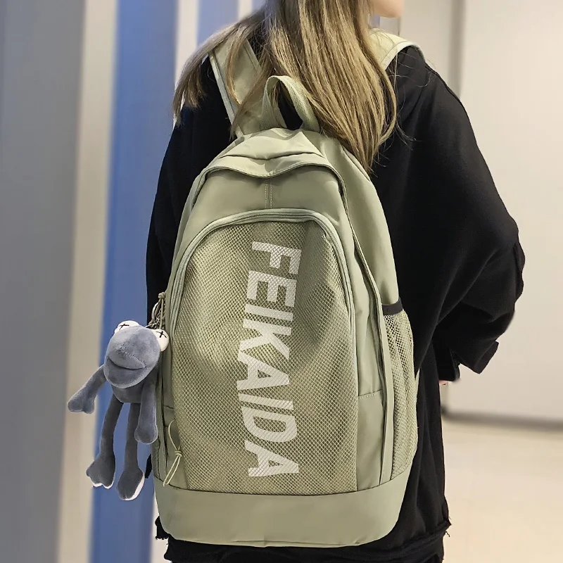 

Men Women Waterproof Mesh Backpack Female High Capacity Student Bag Fashion Lady College Backpack Boy Girl Laptop Travel Net Bag