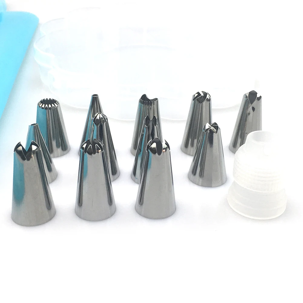 

Cake Cream Decor Tools 14pcs/set Reusable DIY Piping Bag Converter Icing Nozzles Nozzle Set DIY Cake Decorating Tips