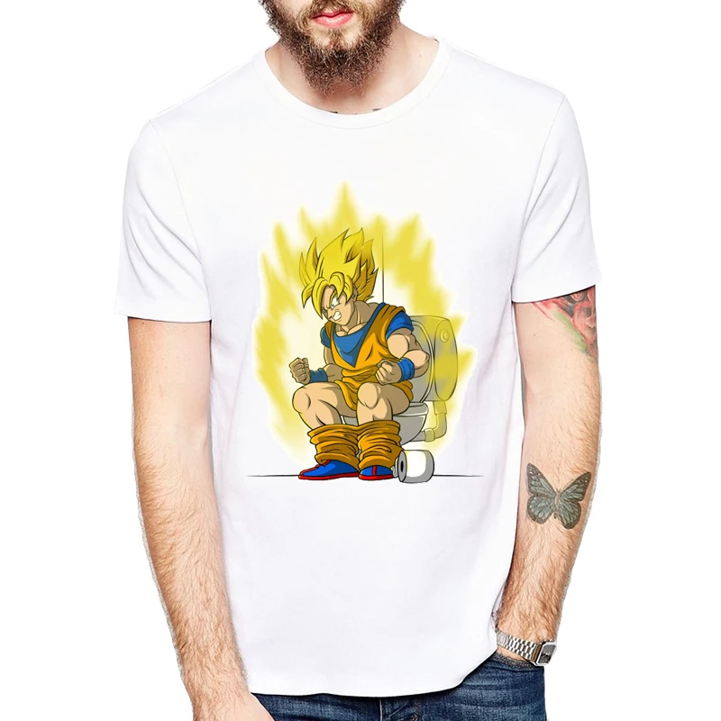 Футболка с коротким рукавом и круглым вырезом летняя футболка Супер Saiyan