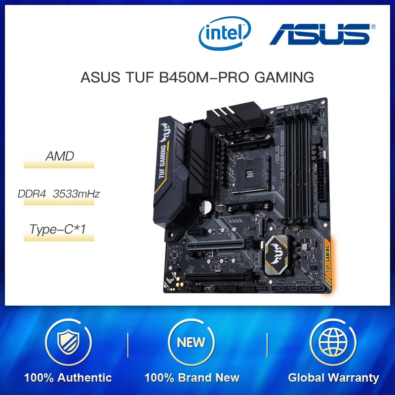 Материнская плата ASUS TUF B450m-Pro, игровая материнская плата MATX, поддерживает процессор 3700X/3600X/3600/2600(AMD B450/ Socket AM4)