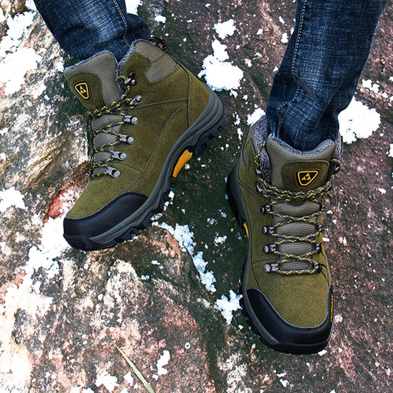 Зимняя обувь мужские ботинки теплые зимние на меху кроссовки Военная ботильоны