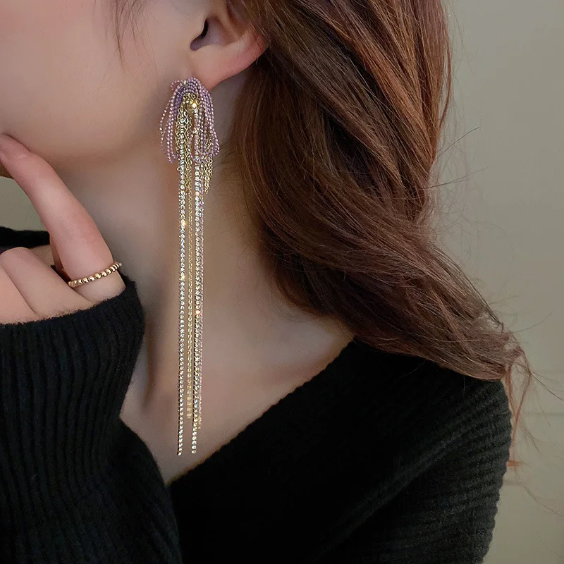 

Fashion Jewelry Star Big Drop Earring for Women Female Statement Party Bohemian Long Tassel Dangle Wedding Earring