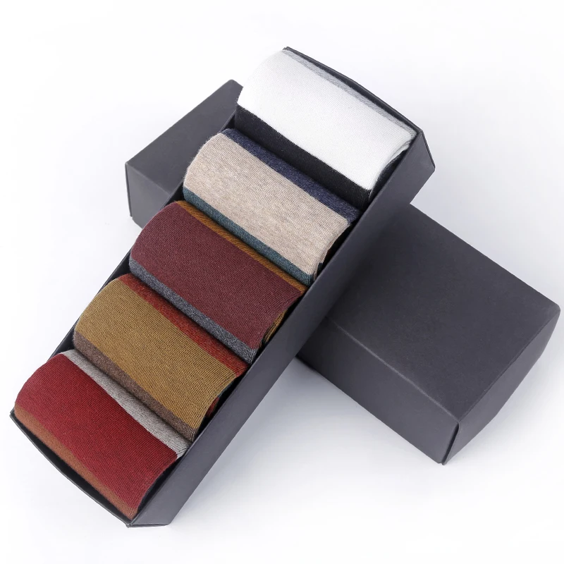 Носки мужские 5 цветов чесаный хлопок дышащие дезодорирующие модные вечерние