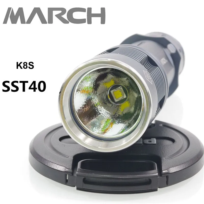 March K8S Cree XHP50.2 Luminus SST40 18650 21700 мощный светодиодный фонарик с контролем температуры