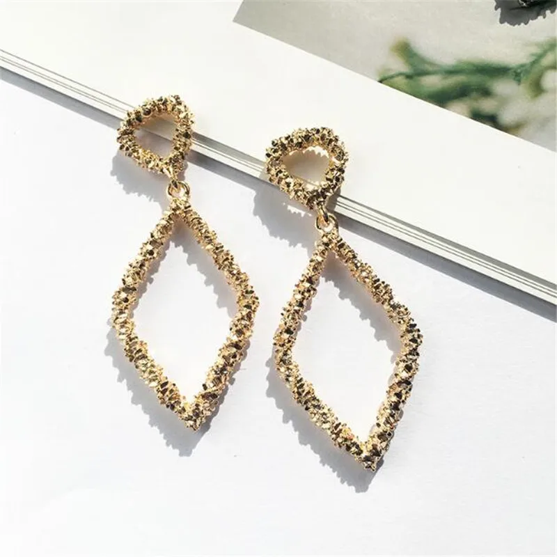 Необычные очаровательные серьги в форме ромба для женщин модные аксессуары