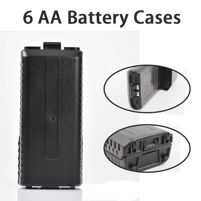 

Battery Case for Walkie Talkie BaoFeng UV5R BF UV 5R Extended 6*AA Shell Pack Black for UV5RE 5RA TYT TH-F8 UVF9 Battery Box