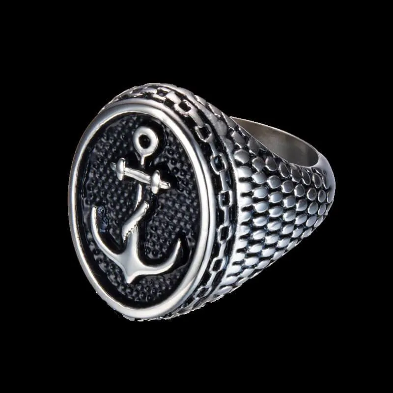 Якорное кольцо из нержавеющей стали 316L мужское байкерское стильное модное