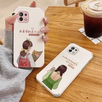 happy bouquet girl bumper pu leather case for xiaomi mi 11 11i 10t pro lite 10 10s lite pro poco f2 x2 f3 pro soft phone cover