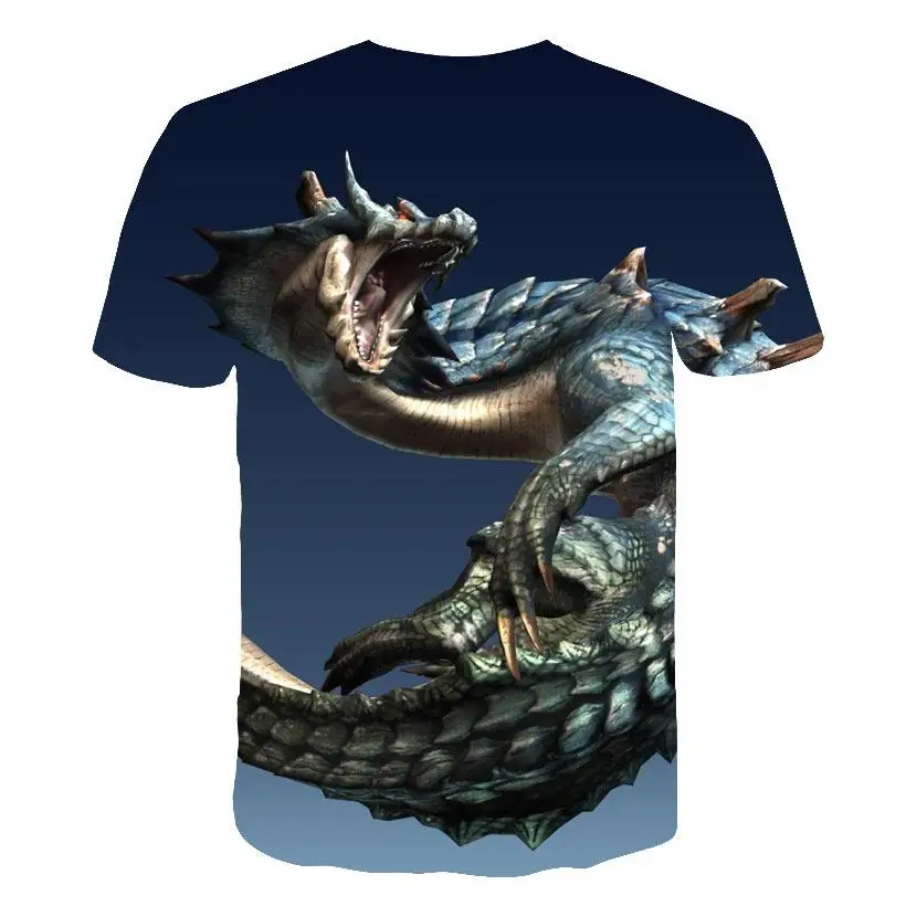 Летняя футболка с короткими рукавами изображением монстра охотника Мужская 3D