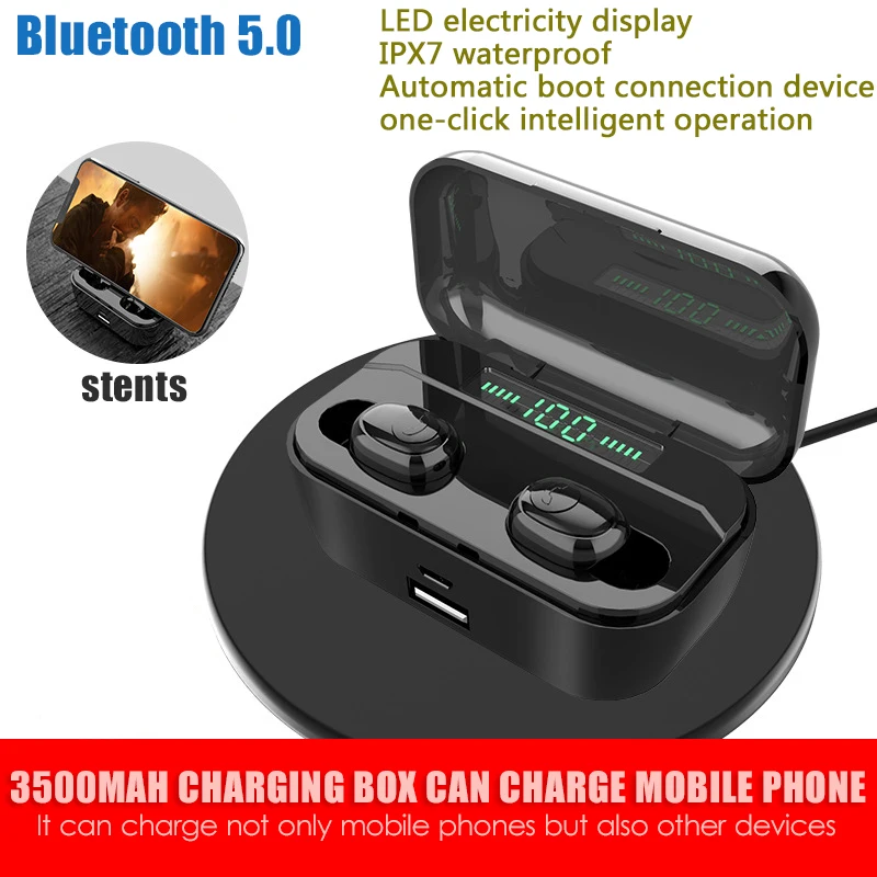 G6S TWS Bluetooth наушники светодиодный цифровой дисплей Быстрая Беспроводная зарядка гарнитура бинауральный микрофон стерео беспроводные наушники